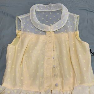 Unique Vintage Yellow Dotted Swing Dress